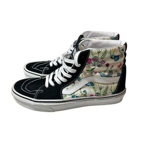 Vans Black and White High-Top Sneakers size 9 women’s butterfly floral